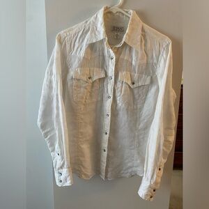 Silk blend pearl snap